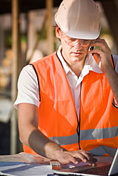 Construction Worker wearing protective equipment